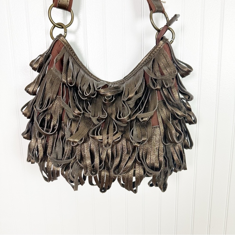VINTAGE LEATHER FRINGE CROSSBODY‎ SHOULDER BAG - Picture 3 of 15